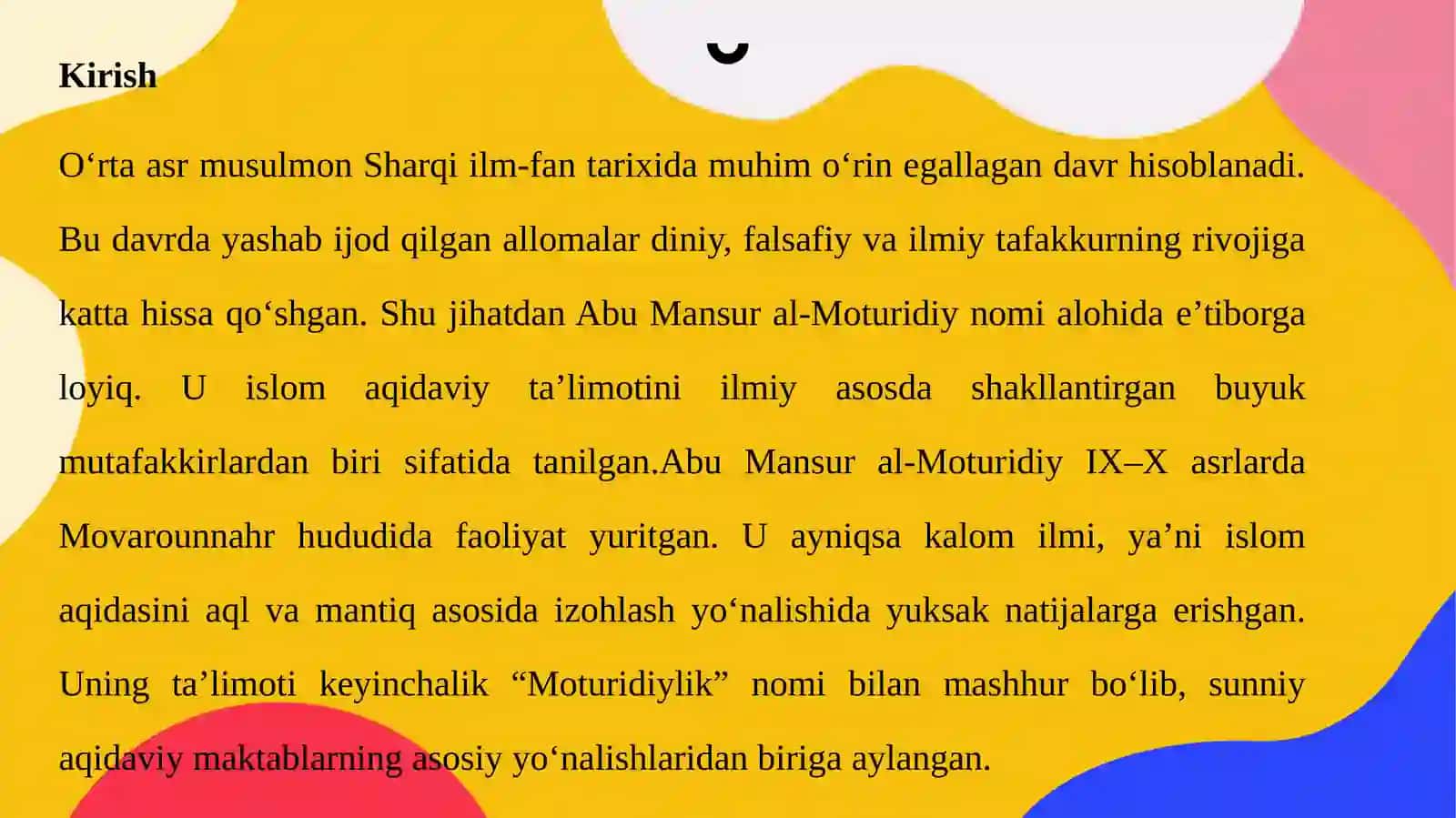 Al-Moturidiy ta'limoti 3