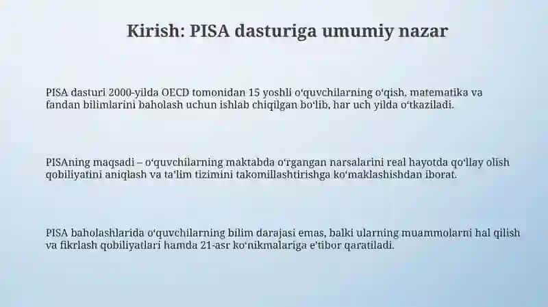 PISA dasturi 3