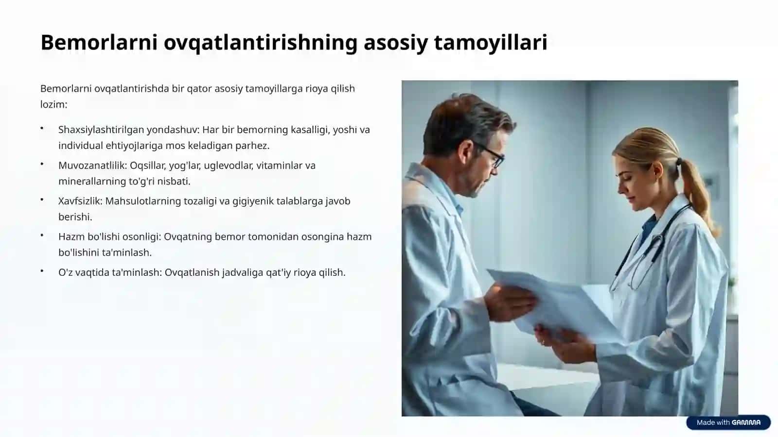 Bemorlarning ovqatlanishini tashkil qilish va sifatini nazorat qilish 3