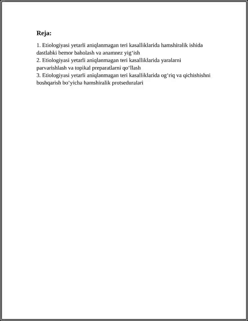 ETIOLOGIYASI YETARLI ANIQLANMAGAN TERI KASALLIKLARIDA HAMSHIRALIK ISHI QIZIL YAXSHIL TEMIRATKA 3