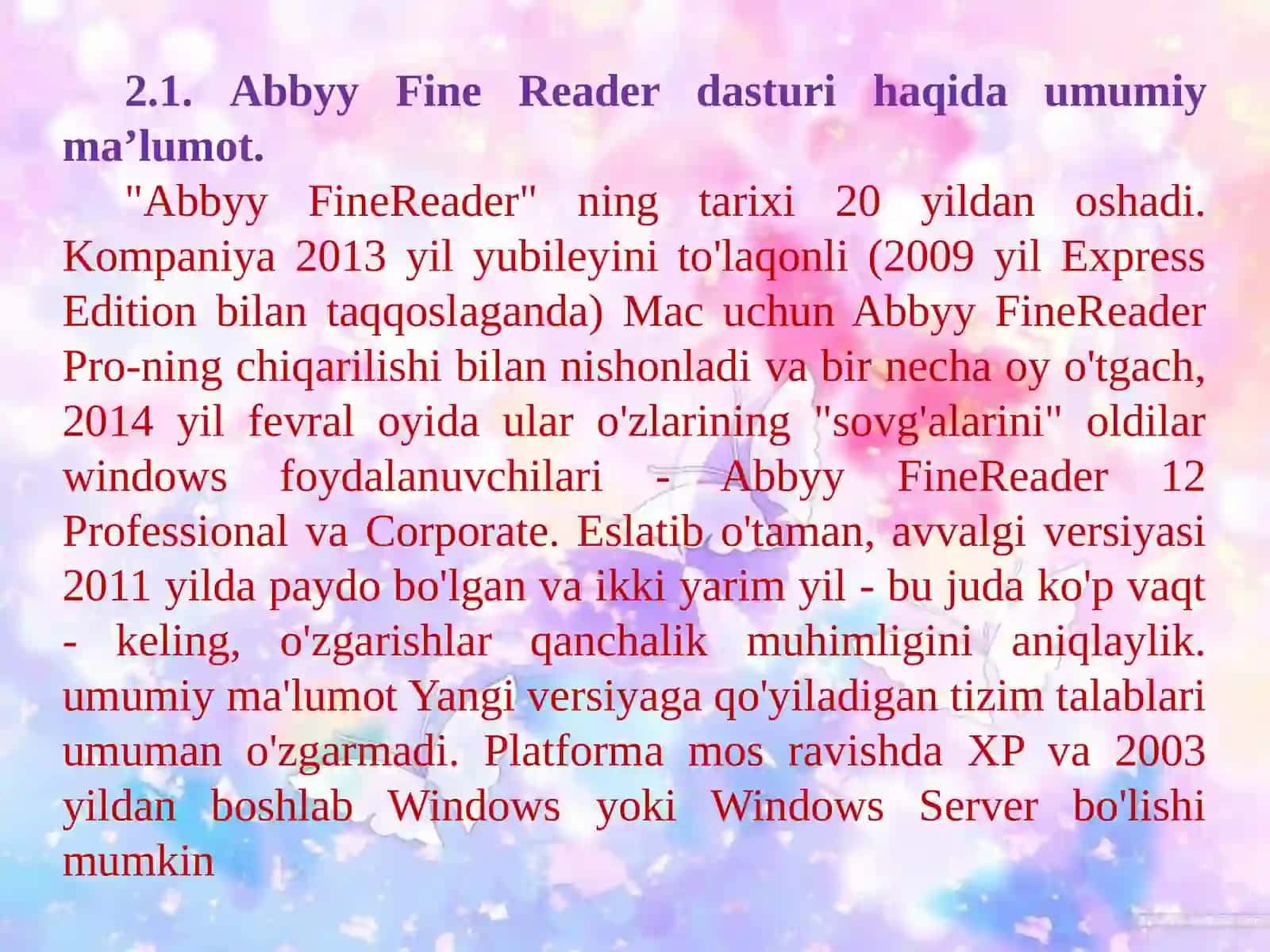 Informatika fanidan FineReader dasturini o'rnatish va undan foydalanish 3