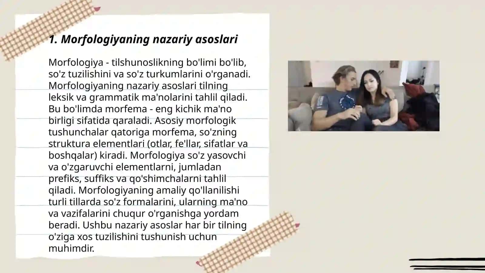 Morfologiya bólimini oʻqitish yuzasidan topshiriq va dars ishlanmalarini tayyorlash 3