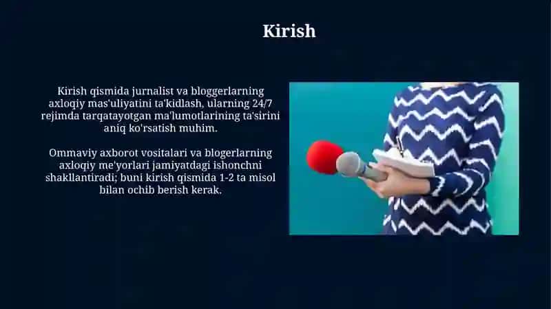 Media etikasi: jurnalist va blogrlarning mas’uliyati 3