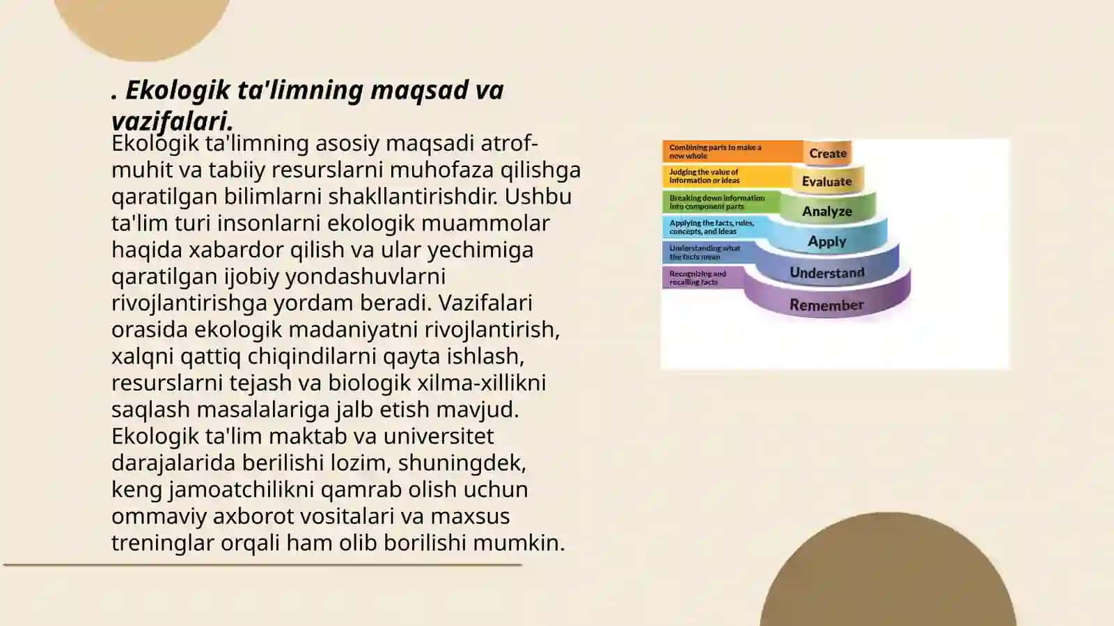 Ekologik ta’lim texnologiyasi va Tabiatni o‘qitish texnologiyasi 3
