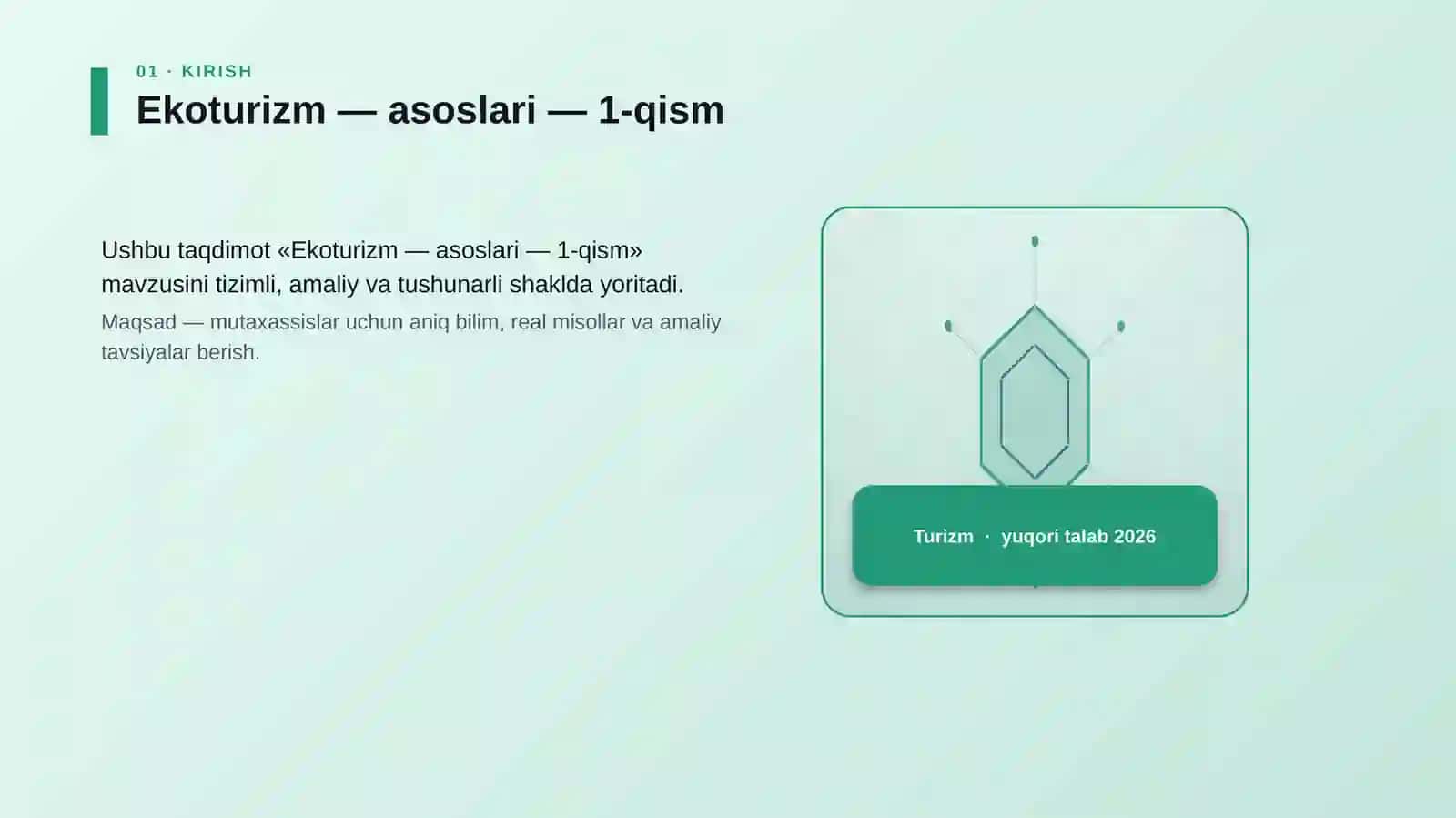 Ekoturizm — asoslari — 1-qism 3