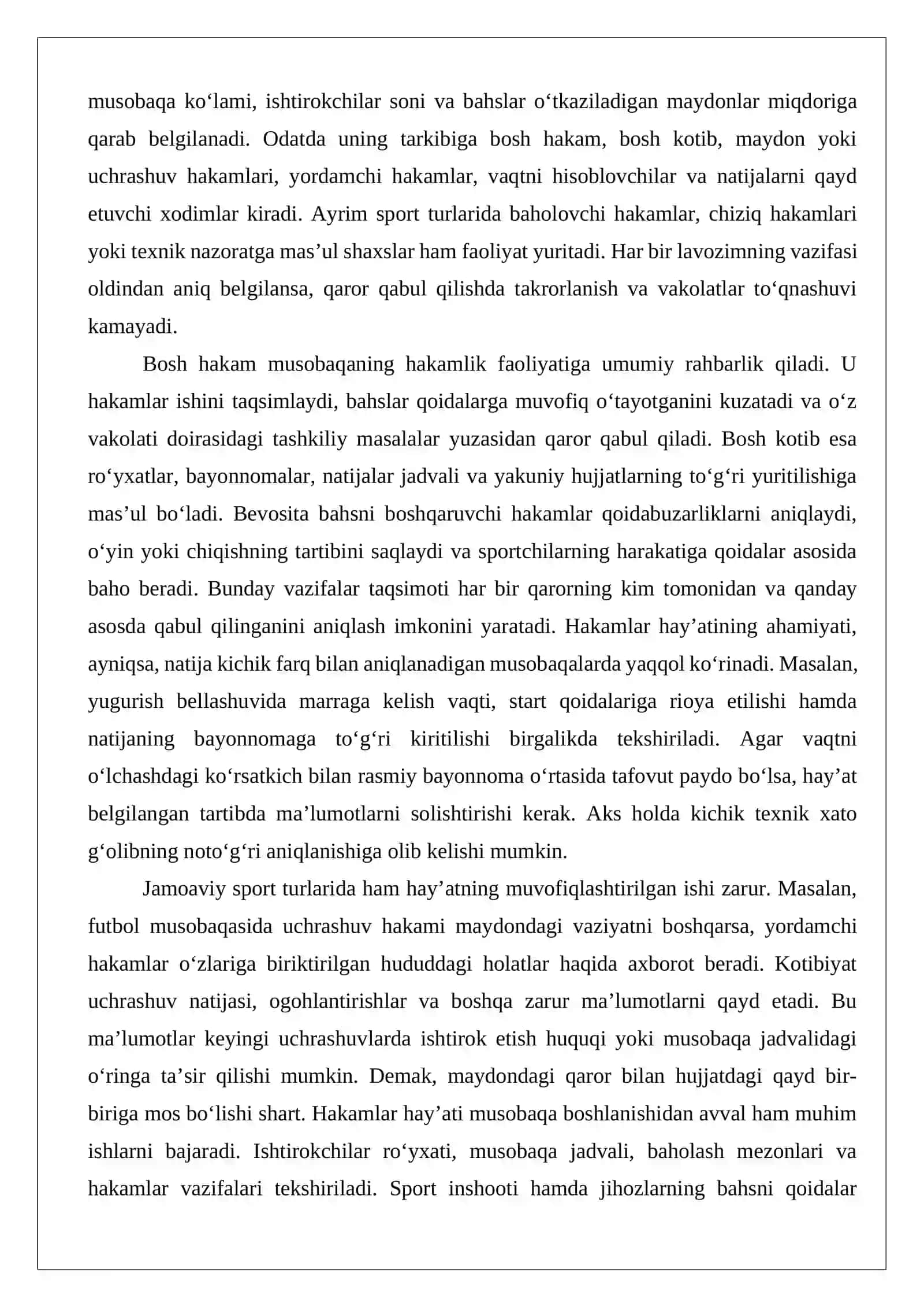 Sport musobaqalarida hakamlar hay’atining vazifalari 3