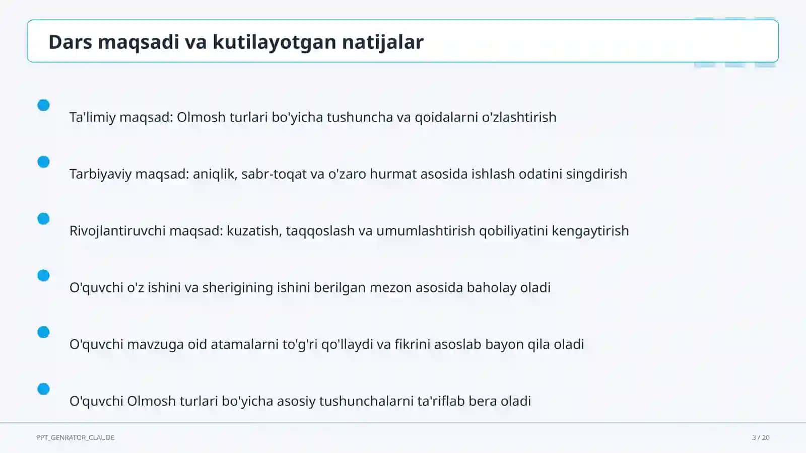 Olmosh turlari (6-sinf) 3