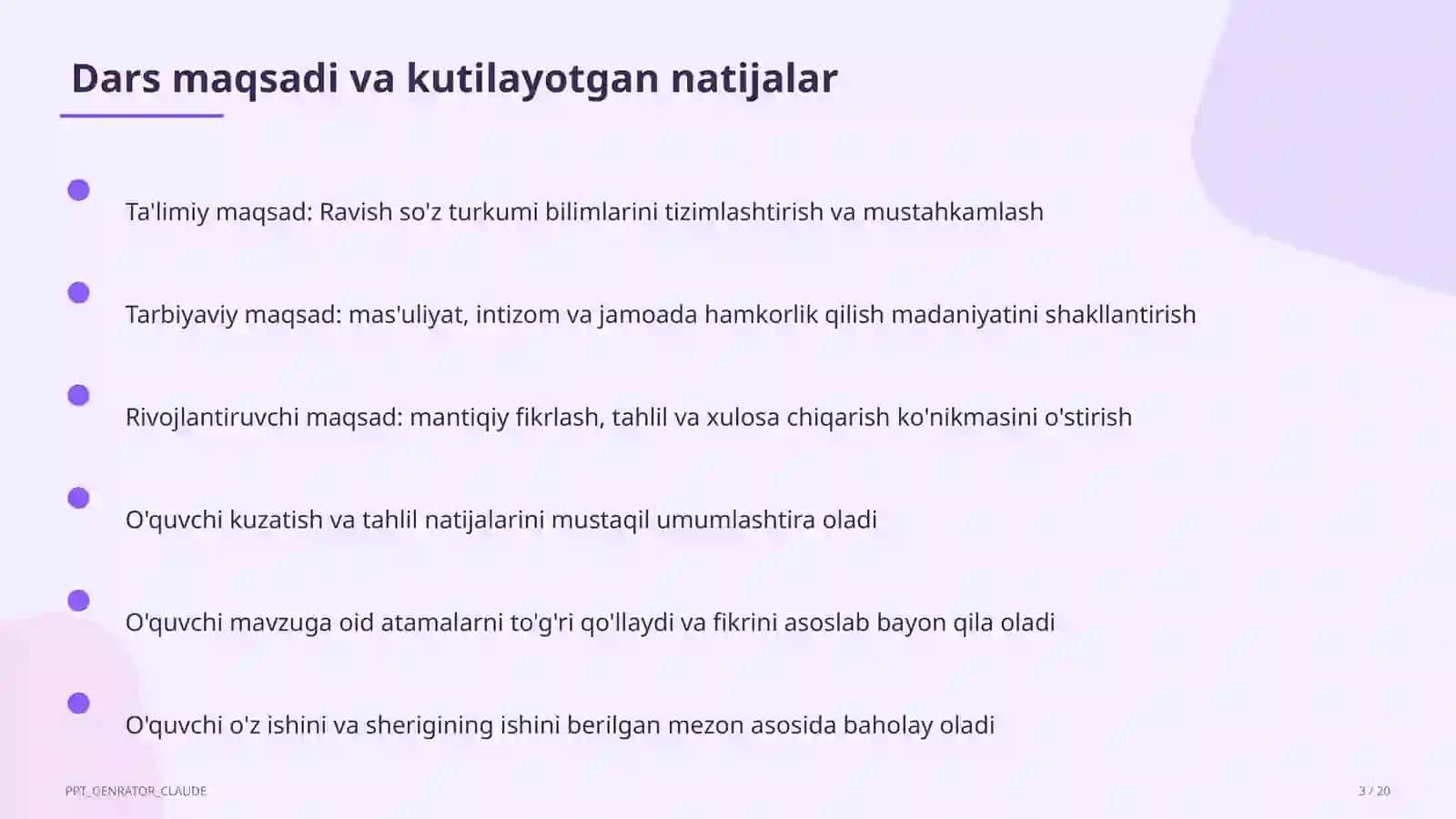 Ravish so'z turkumi (7-sinf) 3