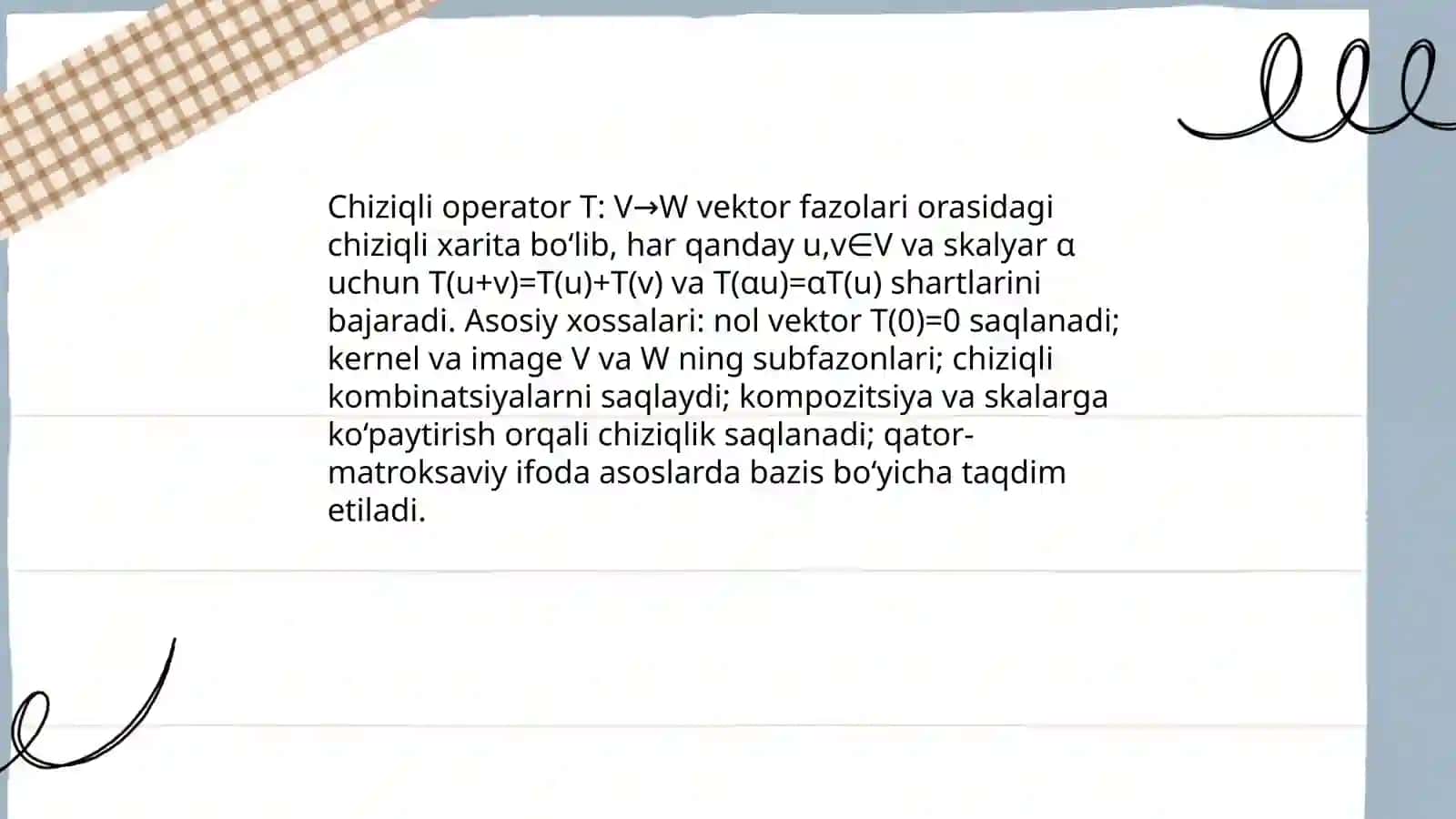 Chiziqli operatorlar 3