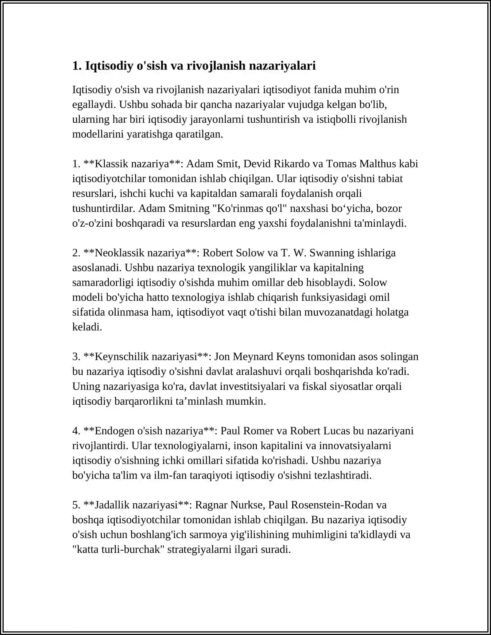 HOZIRGI ZAMON IQTISODIYOT NAZARIYASI RIVOJLANISHNING ASOSIY YOʻNALISHI 3