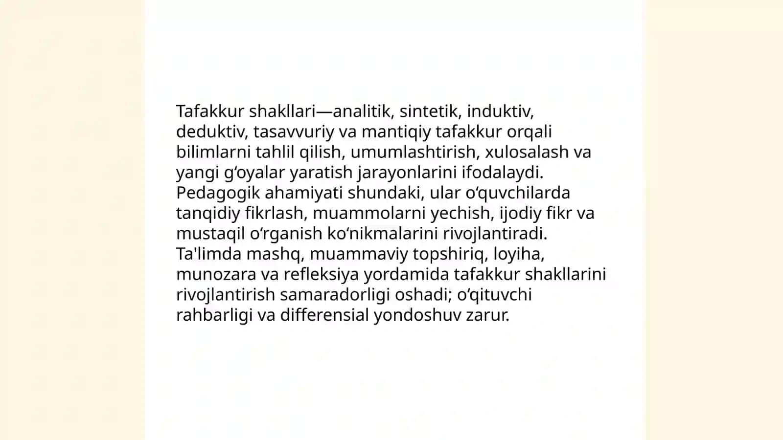 Tafakkur shakllari 3