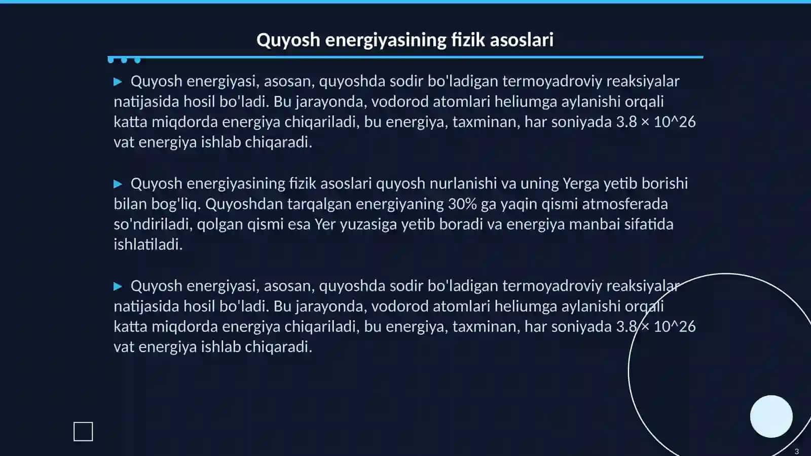 Quyosh energiyasi 3