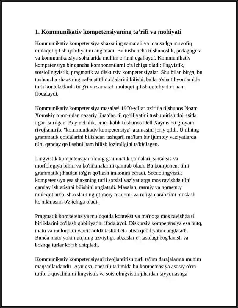 Kommunikativ kompetensiyaning shakllanishi 3