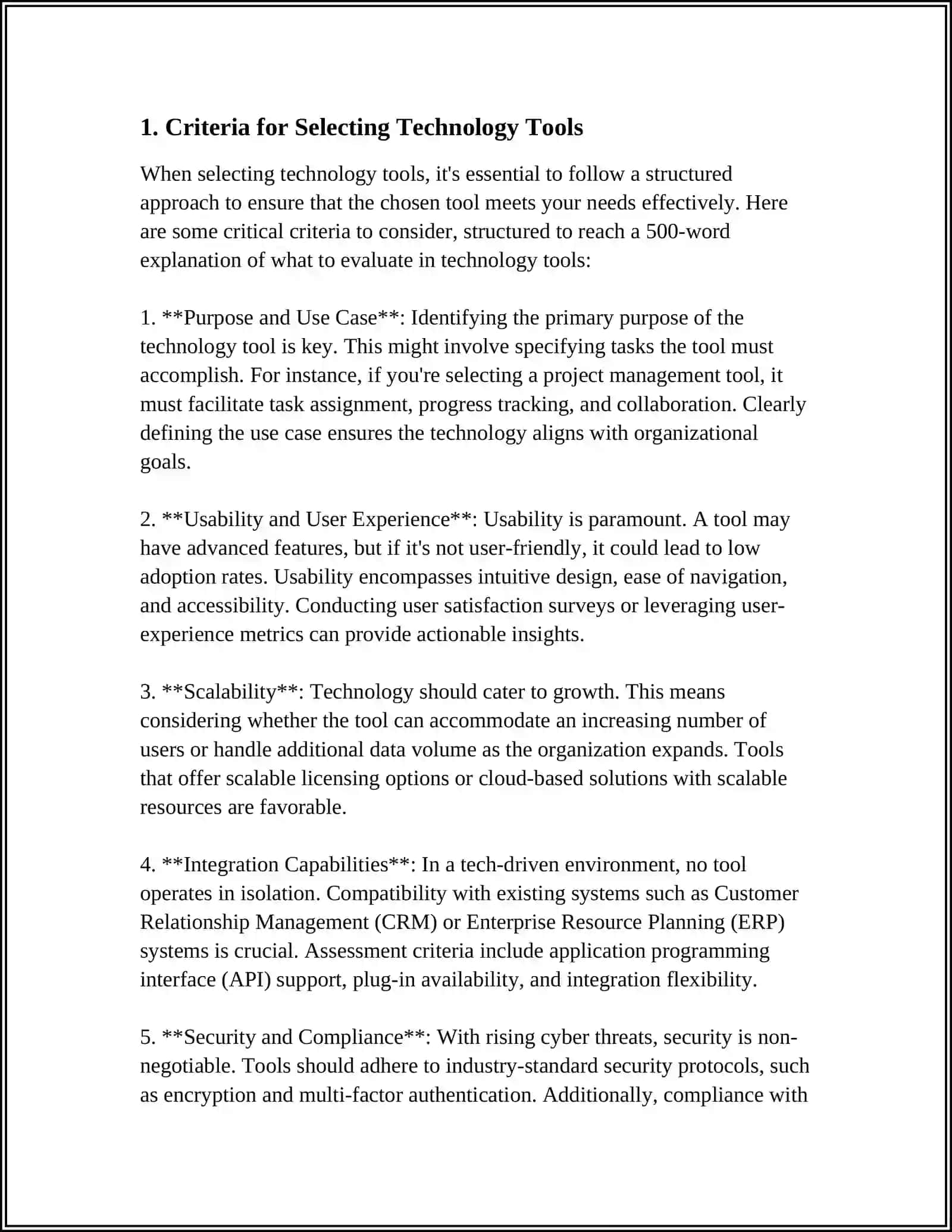TECHNO-TOOL SELECTION AND EVALUATION PORTFOLIO 3