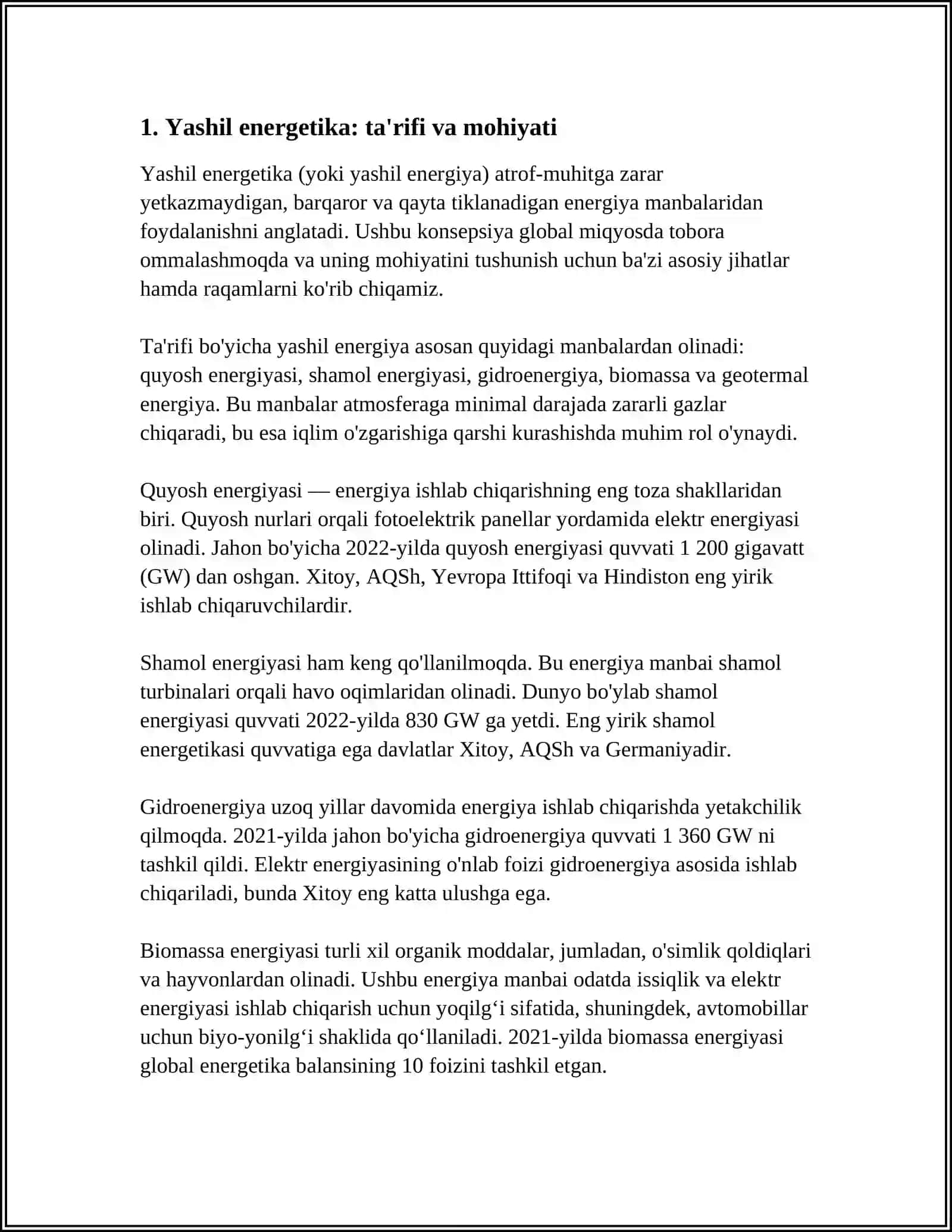 YASHIL ENERGETIKA BARKOROR IQTISODIY RIVOJLANISHI OMILI SIFATIDA 3