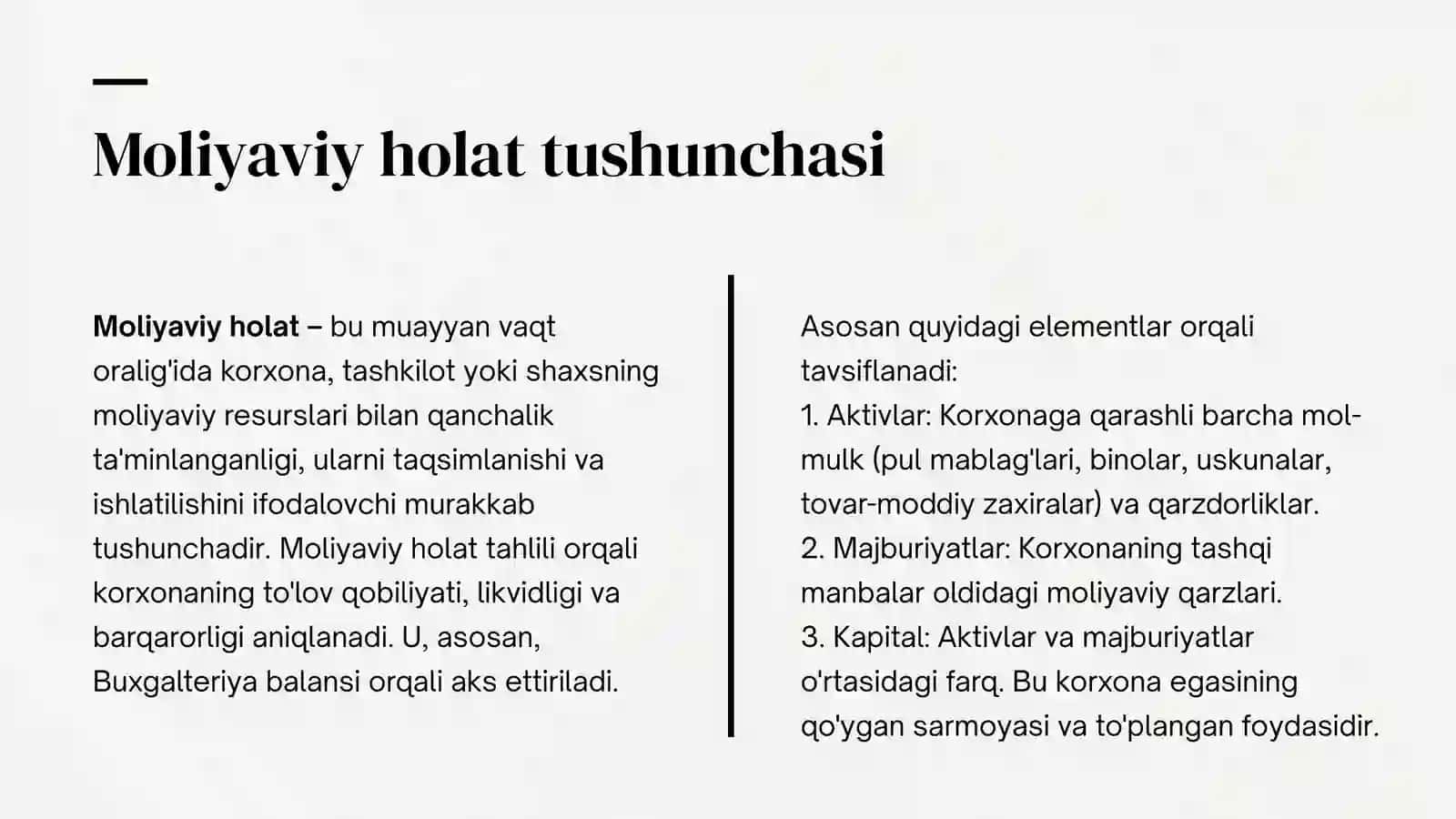 Moliyaviy holat tahlili 3