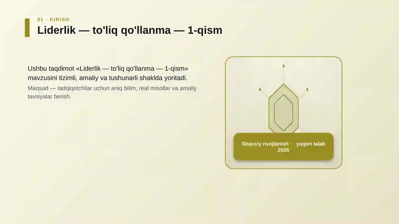 Liderlik — to'liq qo'llanma — 1-qism 3