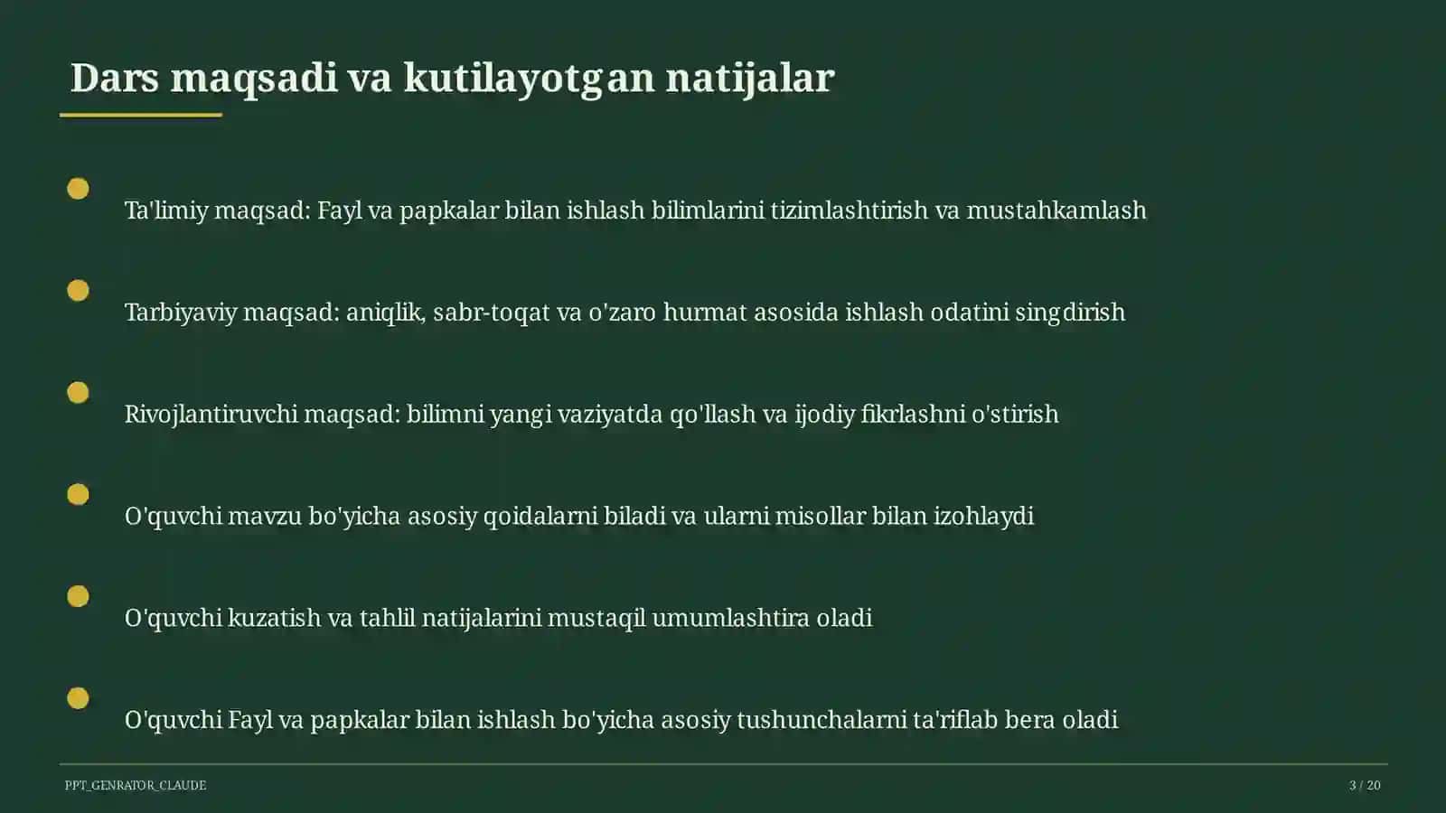 Fayl va papkalar bilan ishlash (5-sinf) 3