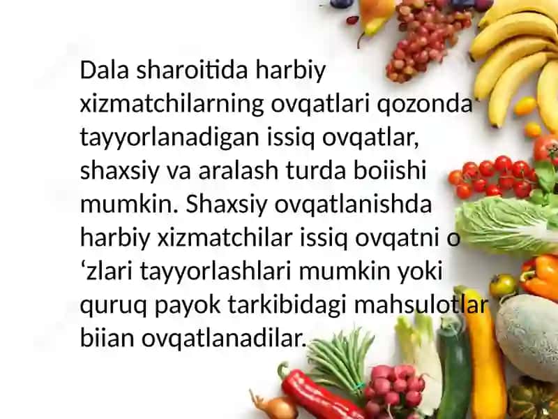 Askarlarning quruq ovqat payoklarida gimahsulotlarni laboratoriya tekshirishlar 3