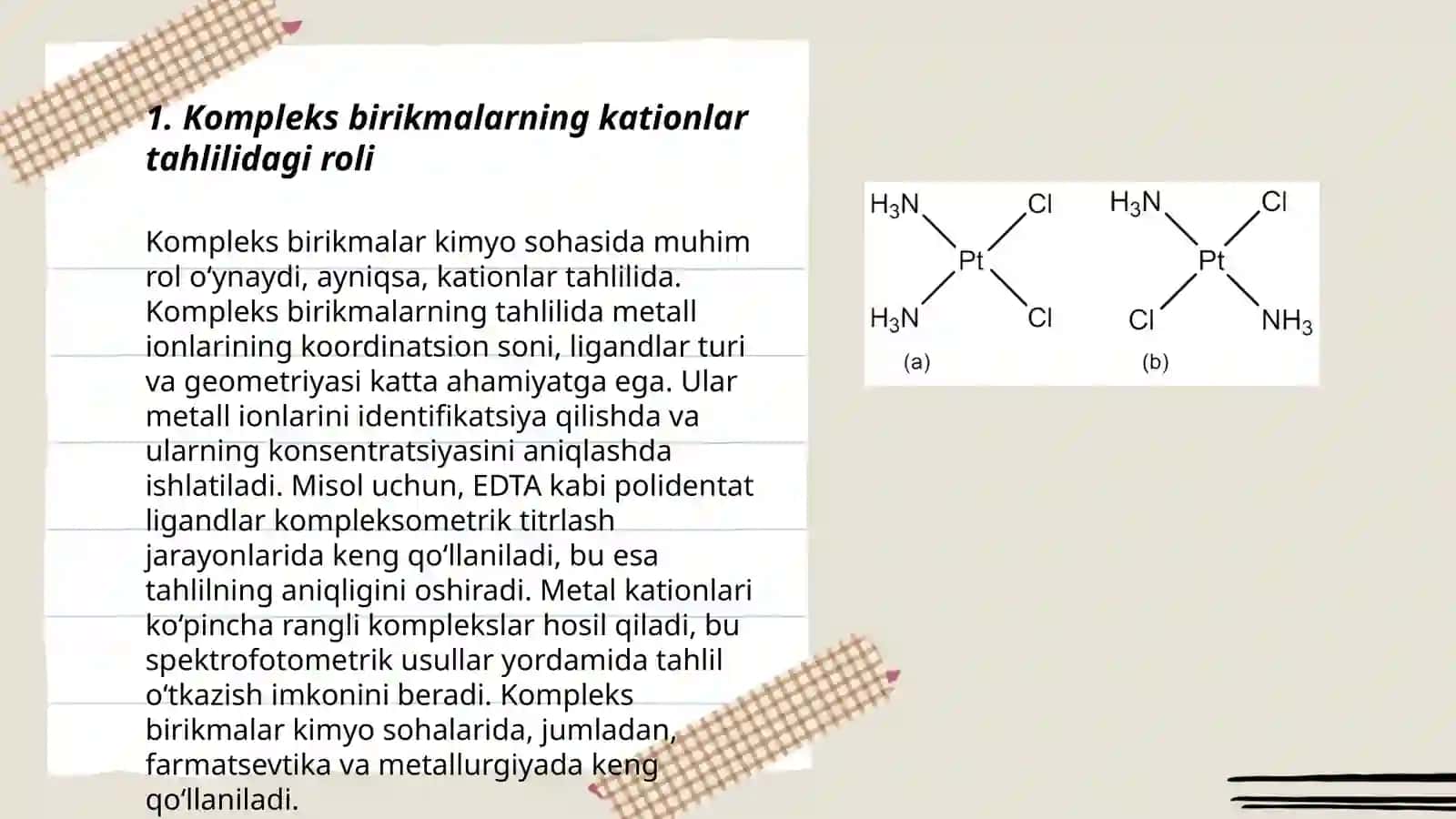 Kationlar tahlilda kompleks birikmalar va organik reagentlarning ahamiyati 3