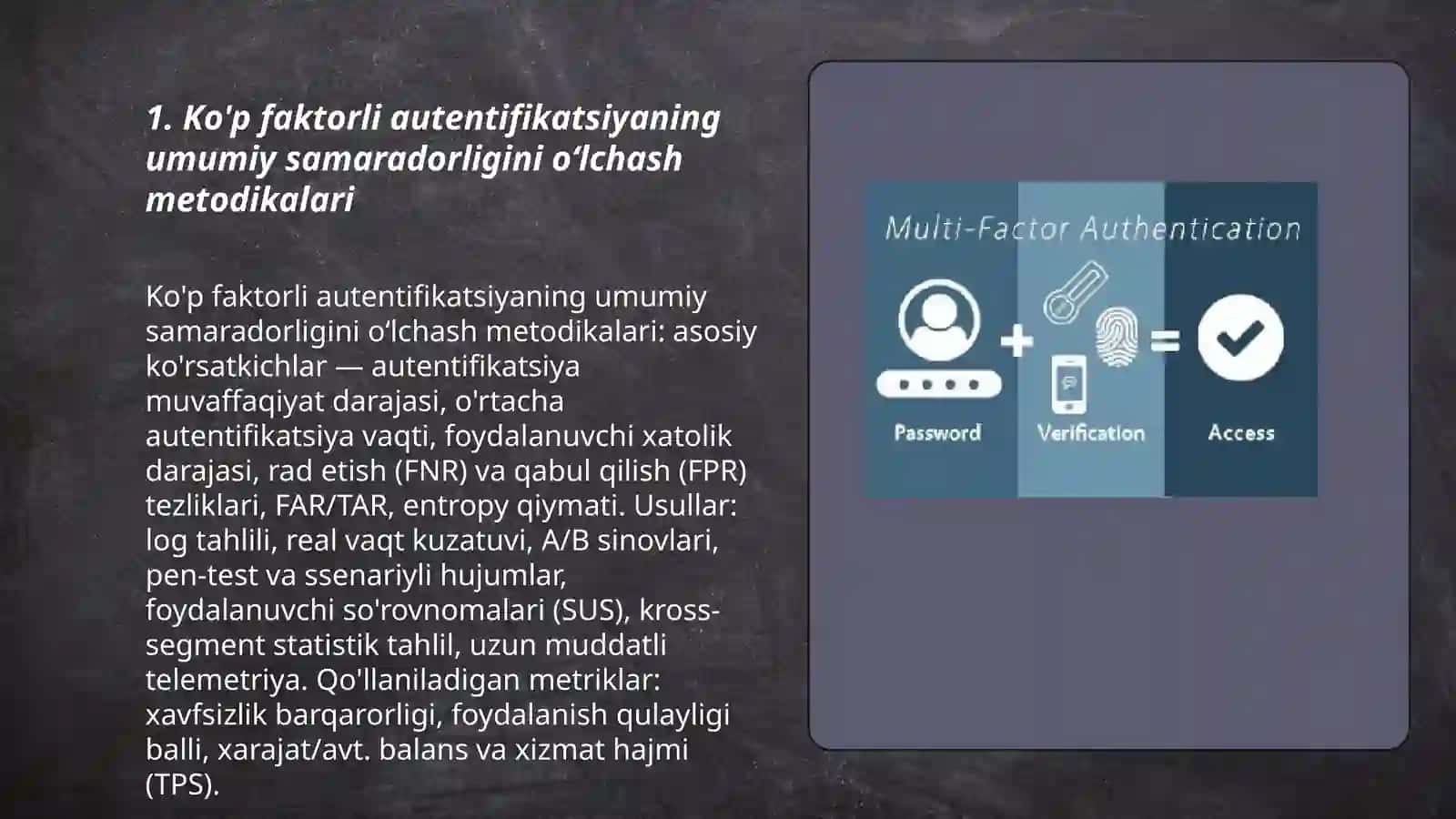 Ko'p faktorli autentifikatsiya (MFA) tizimlarining samaradorligi va foydalanish qulayligi 3