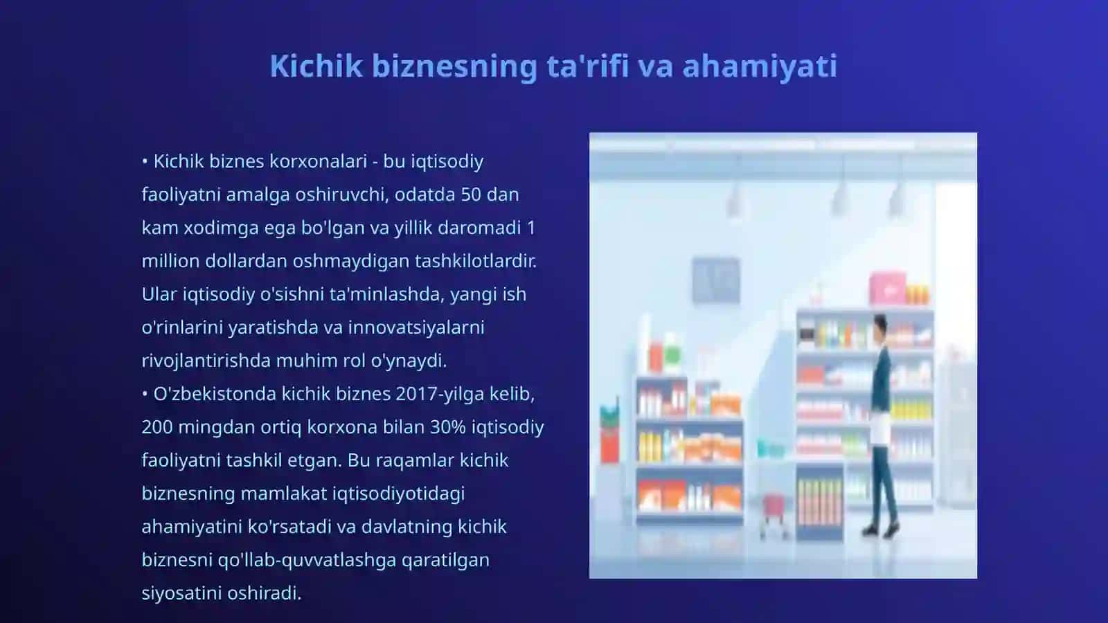 Kichik biznes korxonalar faoliyatining xususiyatlari, dorixona misolida 3