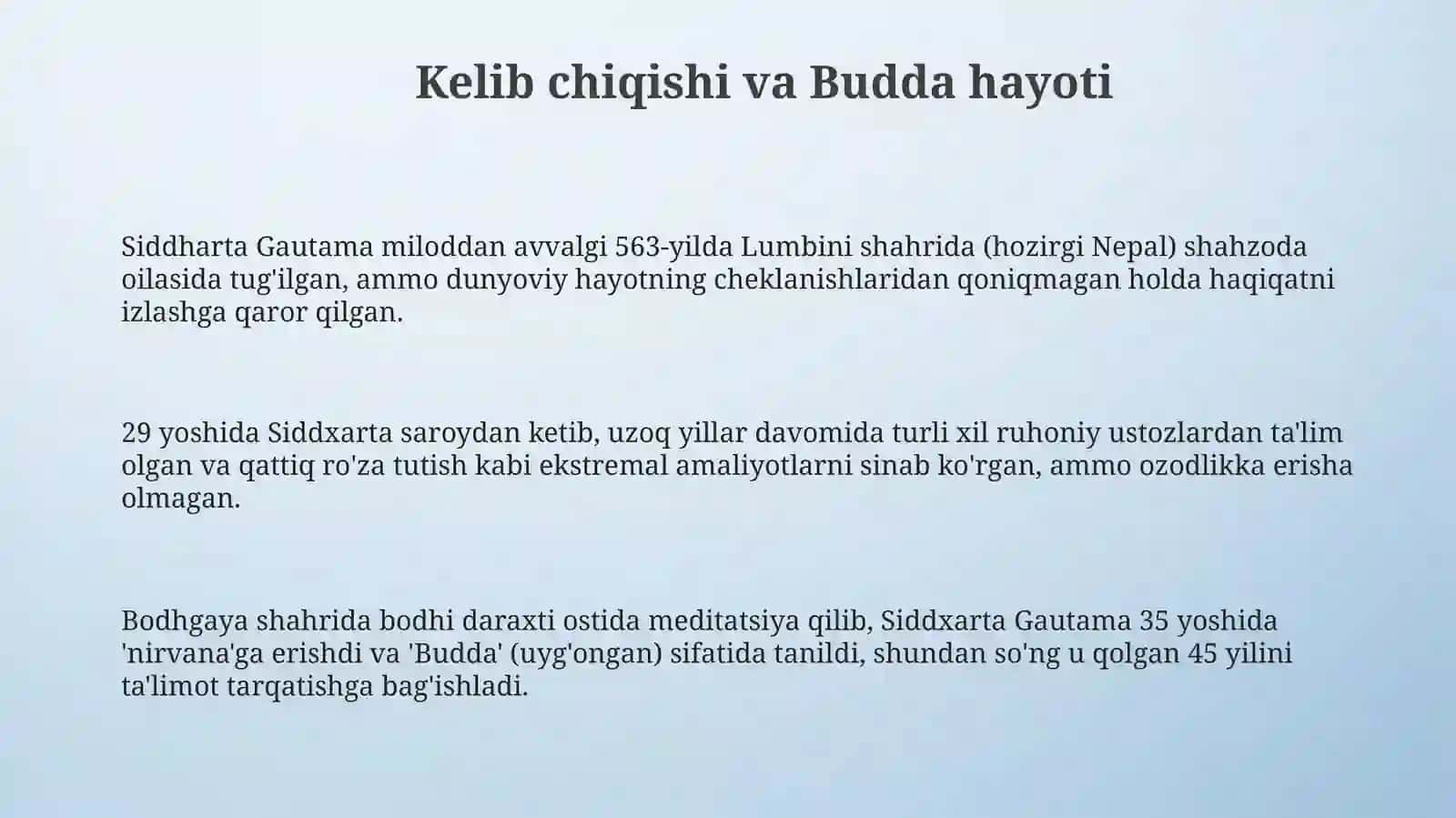 Buddizmning kelib chiqishi va asosiy g'oalari 3