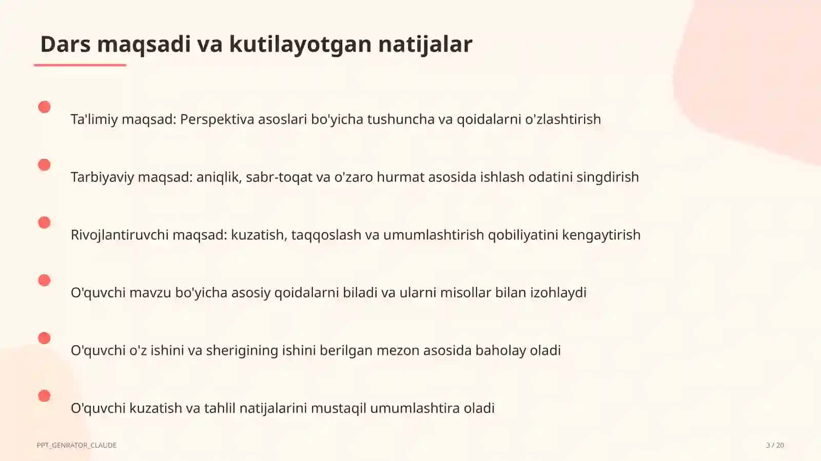 Perspektiva asoslari (5-sinf) 3