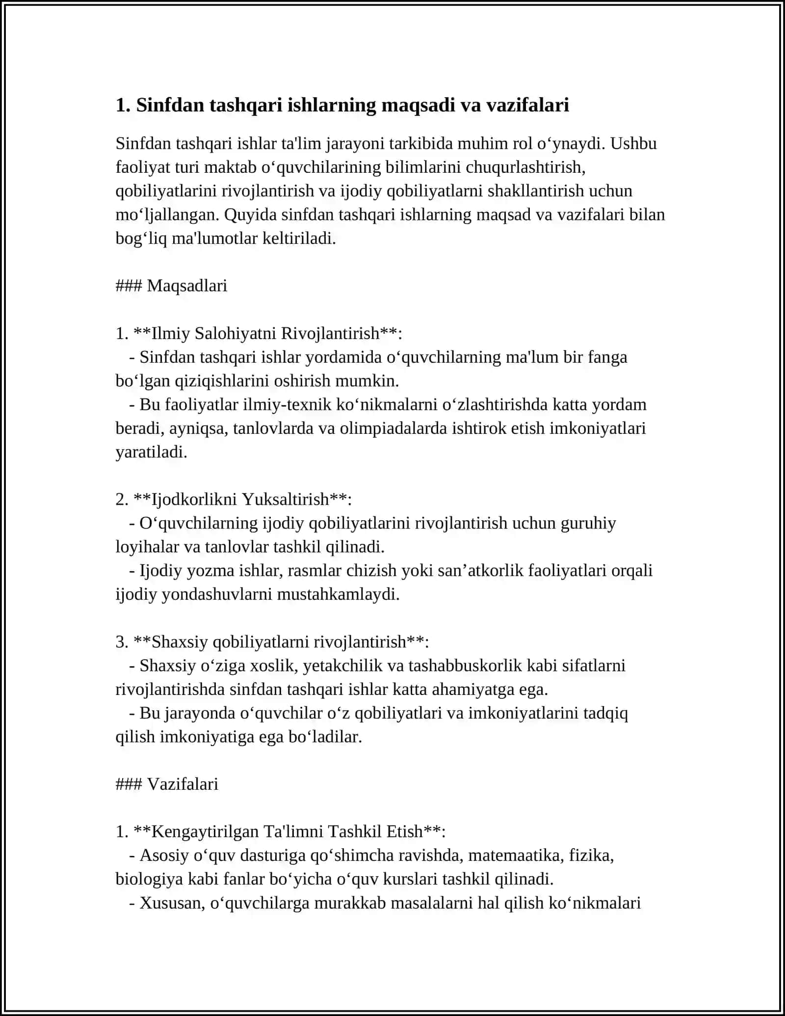 MAKTAB TAJRIBA UCHASTKALARIDA SINFDAN TASHQARI ISHLARNI REJALASHTIRISH YO'LLARI 3