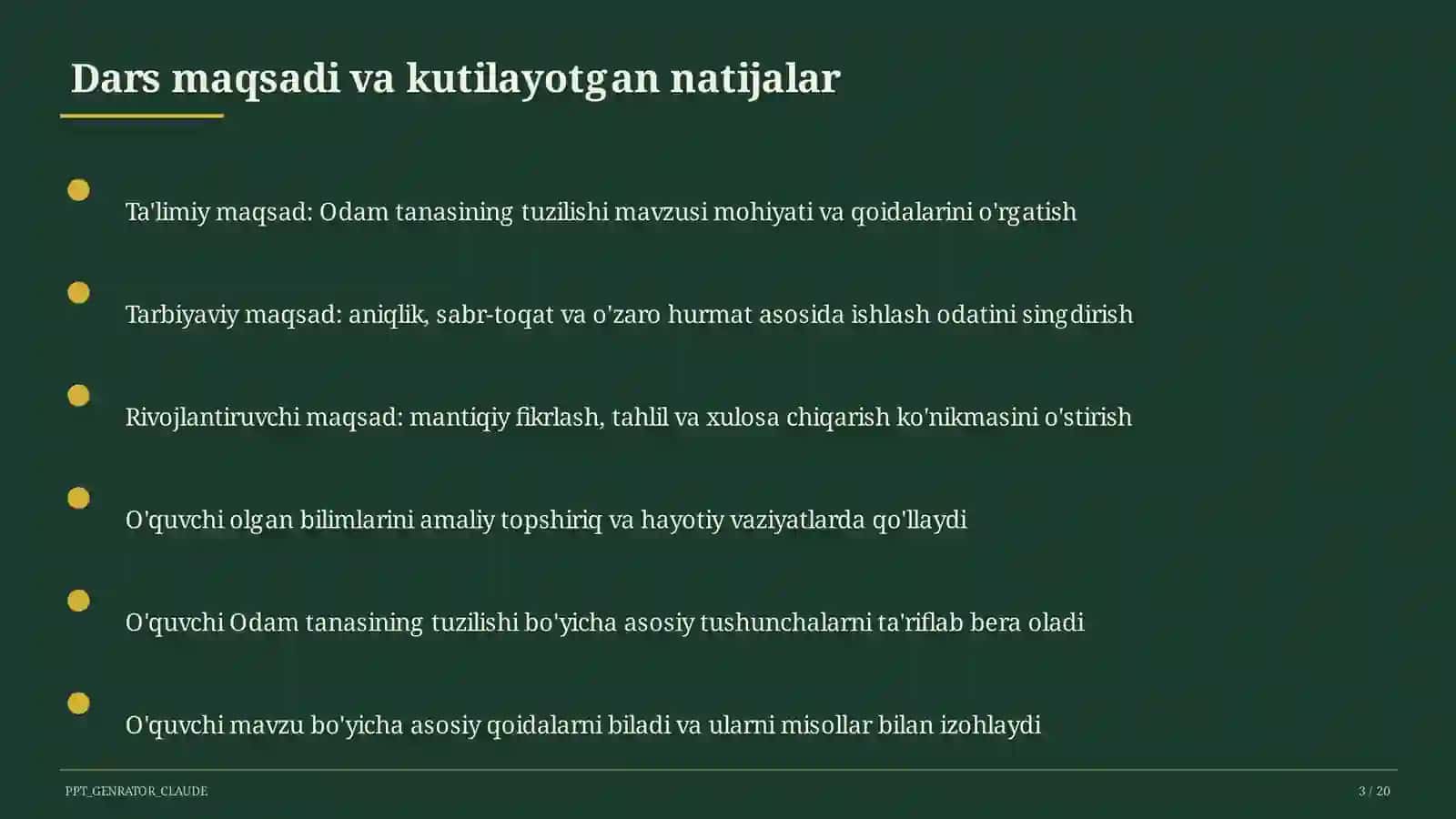 Odam tanasining tuzilishi (2-sinf) 3