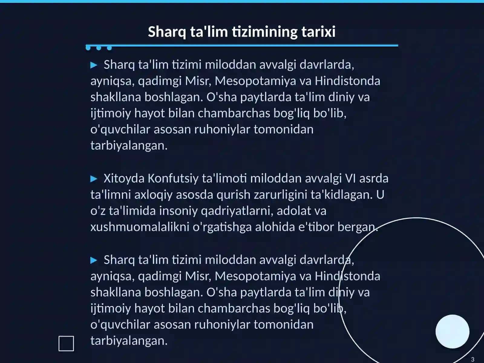 Sharq pedagogik ta‘limotida ta'limiy-axloqiy qarashlar 3