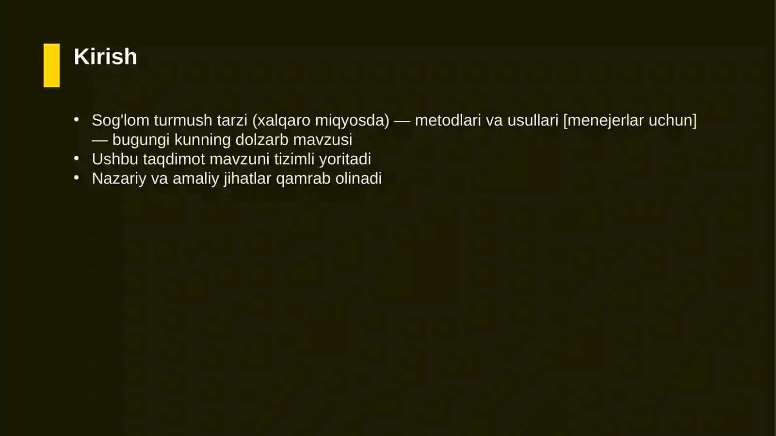 Sog'lom turmush tarzi (xalqaro miqyosda) — metodlari va usullari [menejerlar uchun] 3