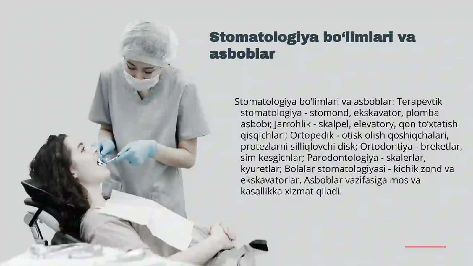 Stomatologiyaning turli bo’limlarida ishlatiluvchi asboblarni farqlash 3