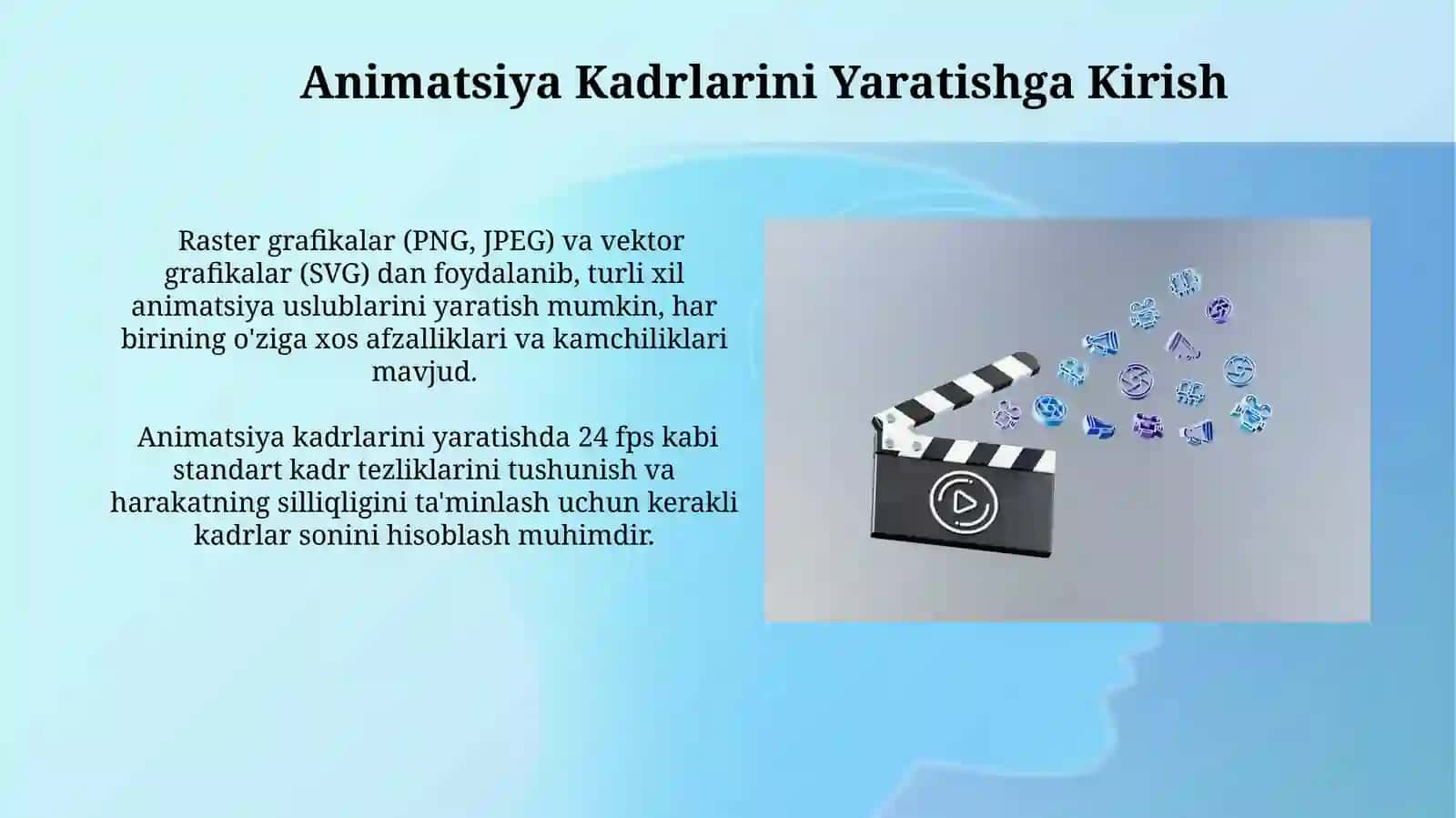 Animatsion lavhalar yaratish. Ovoz va video lavhalargaishlovberish 3