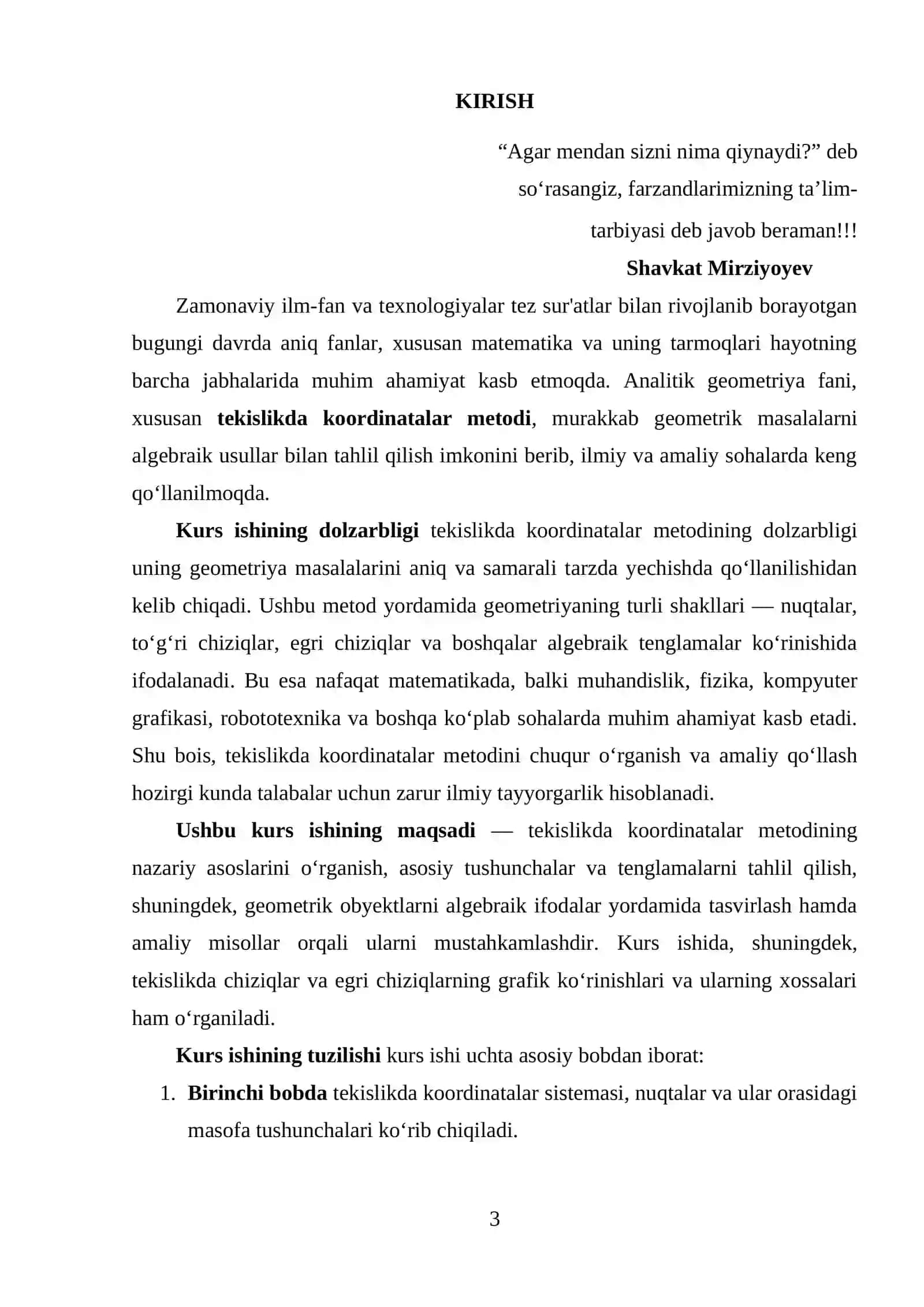 Tekislikda kordinatalar metodi 3