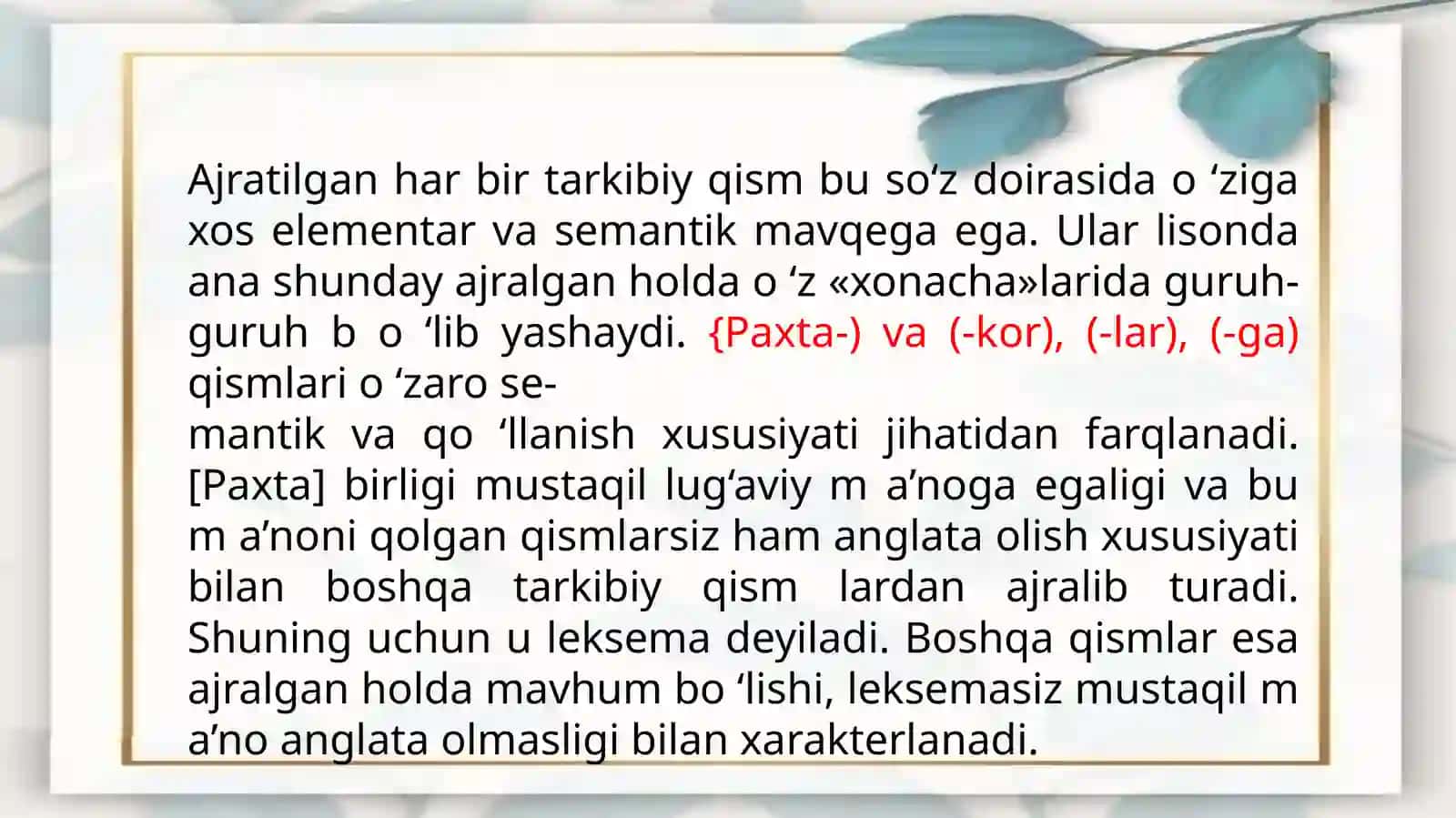 so 'zning morfemik tarkibidagi o 'zgarishlar va so 'z yasash usullari 3