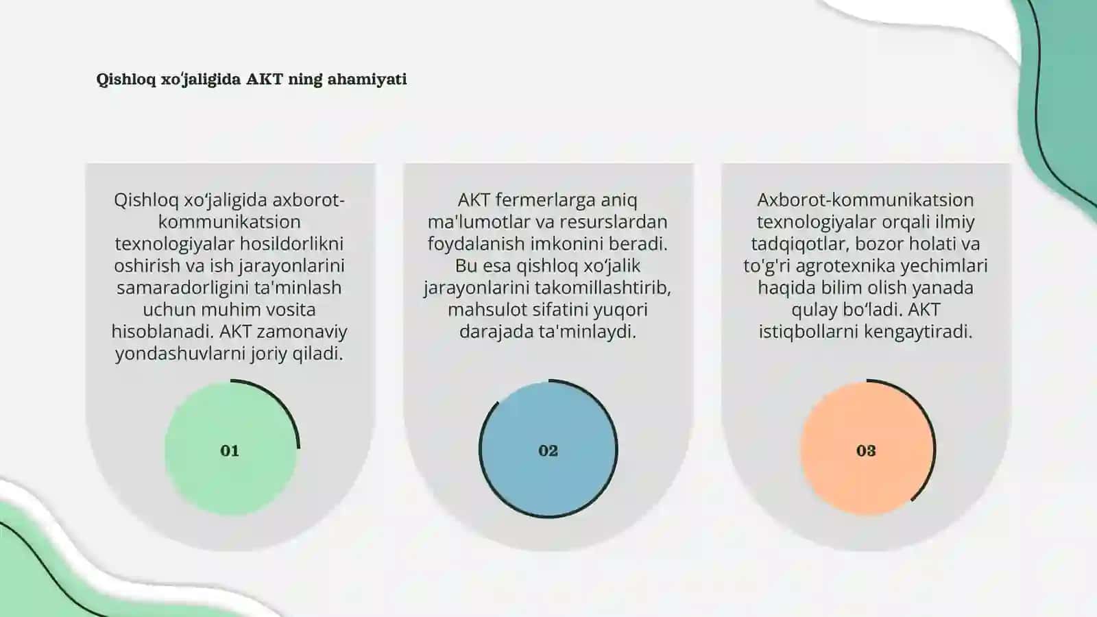 Qishloq xoʻjaligi axborot- kommunikatsion texnologiyalar asoslar 3