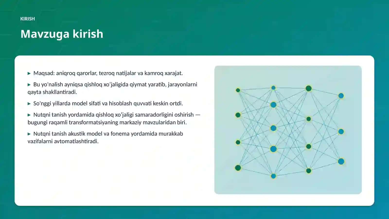 Nutqni tanish yordamida qishloq xoʻjaligi samaradorligini oshirish 3