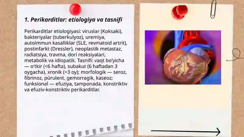 Perikard kasalliklari. Yurak õsmalari. Yurak transplantatsiyasi. Tasodifiy yurakdan õlim sindromi. Kardiomiopatiyalar 3