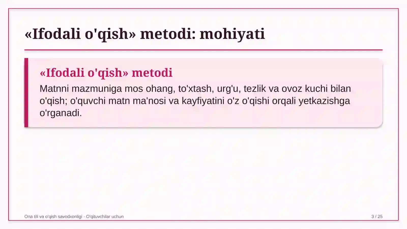 ona tili va o'qish savodxonligi darslarida ifodali o'qish metodidan foydalanish 9436 3