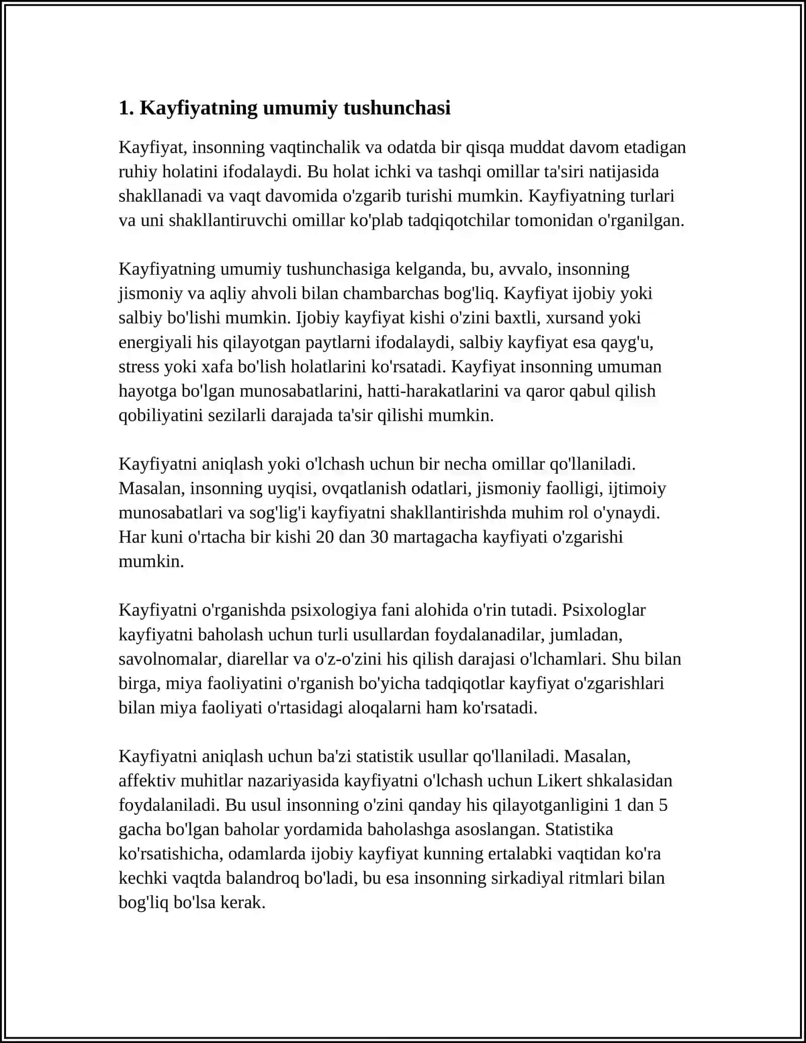 KAYFIYATNING UMUMIY TAVSIFI VA UNING TUZILISHI 3