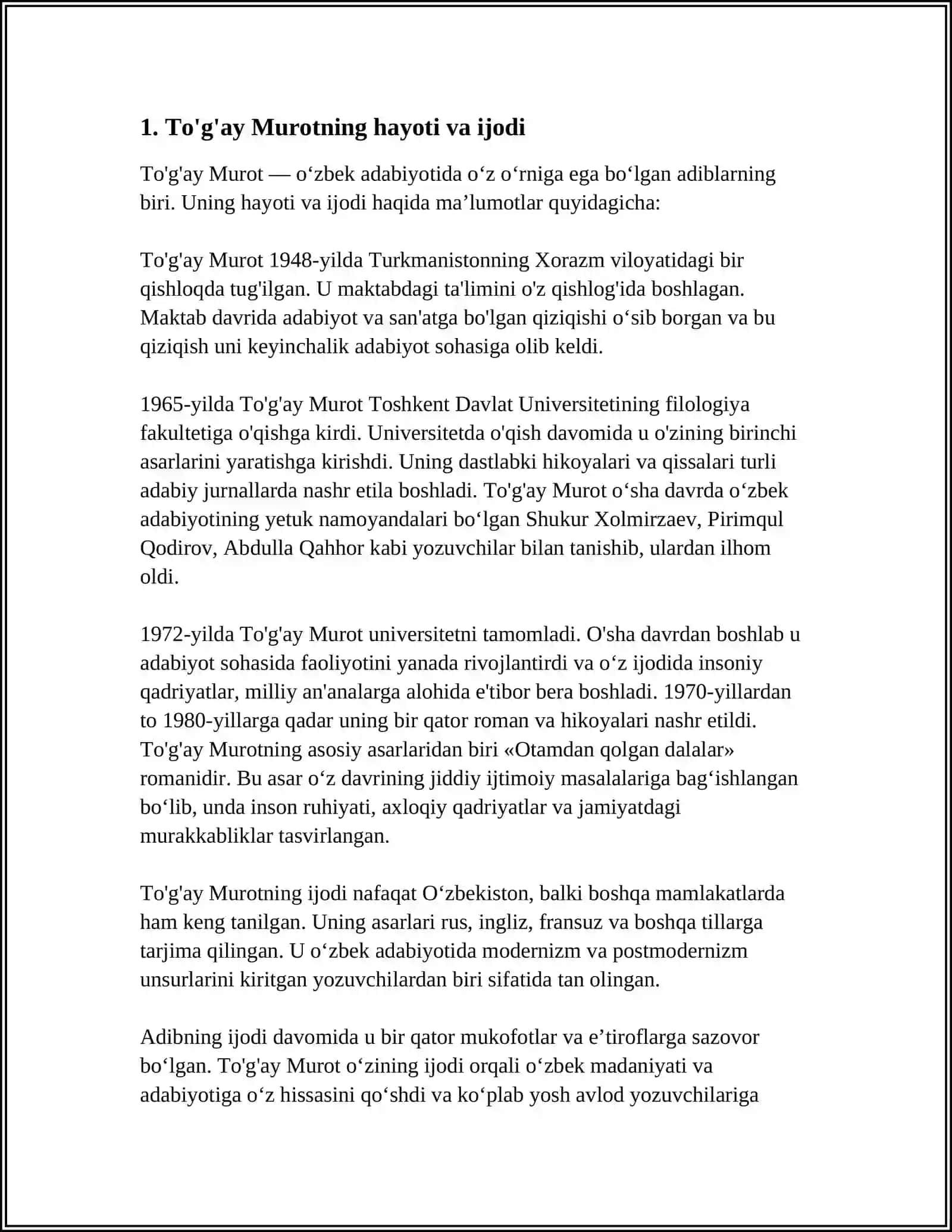 OTAMDAN QOLGAN DALALAR 3