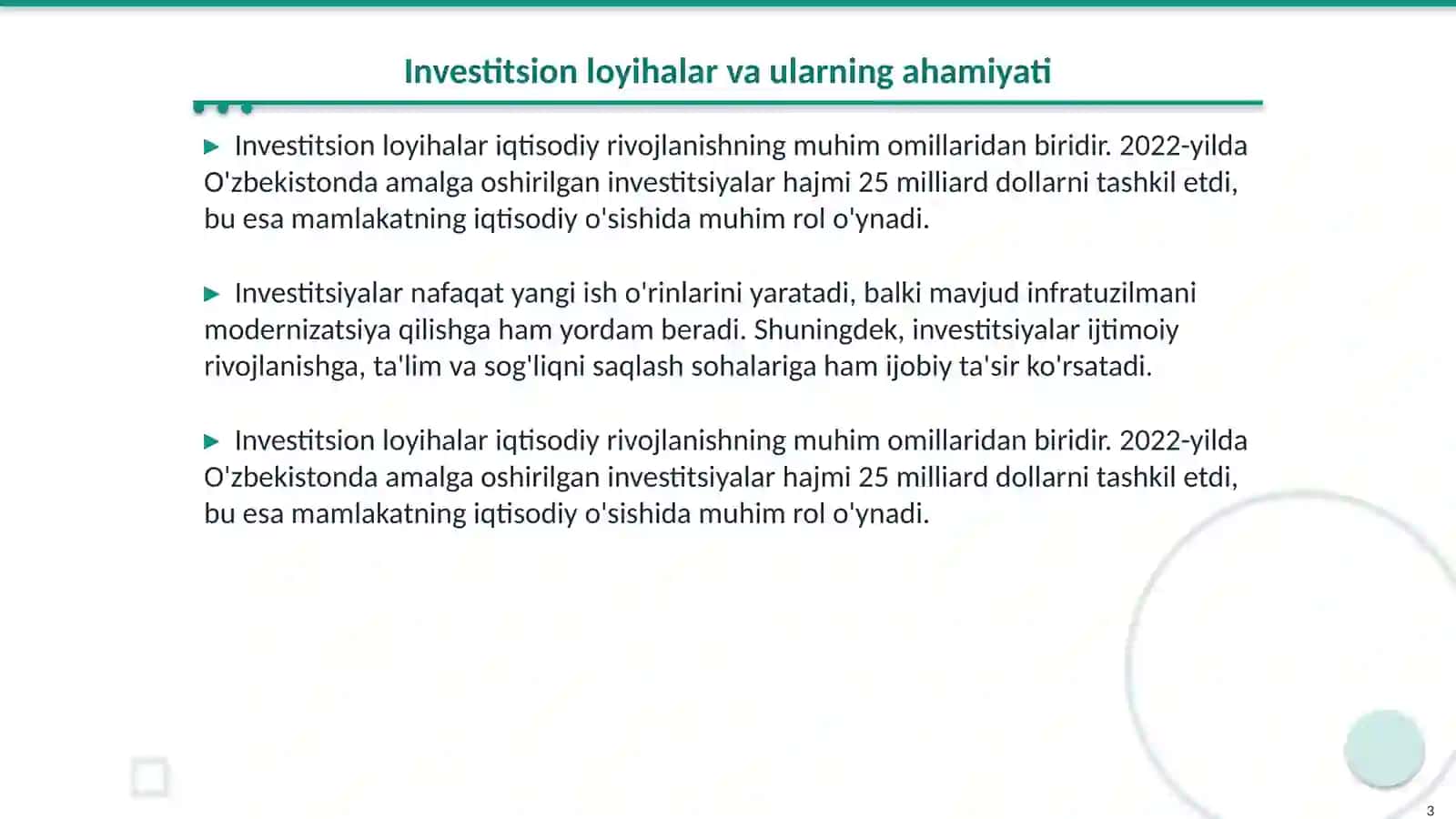 Investitsion loyihalarni kuzatish va baholash tizimini òrganish 3