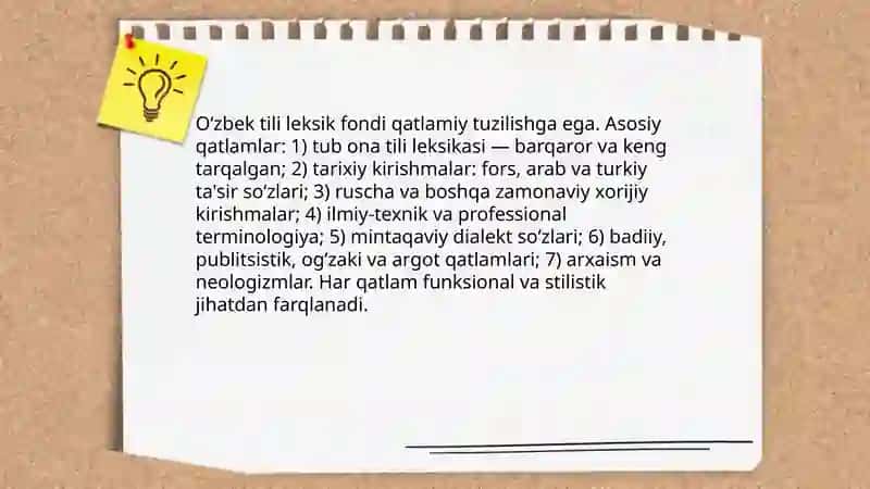 O‘zbek tilining leksik qatlamalari 3