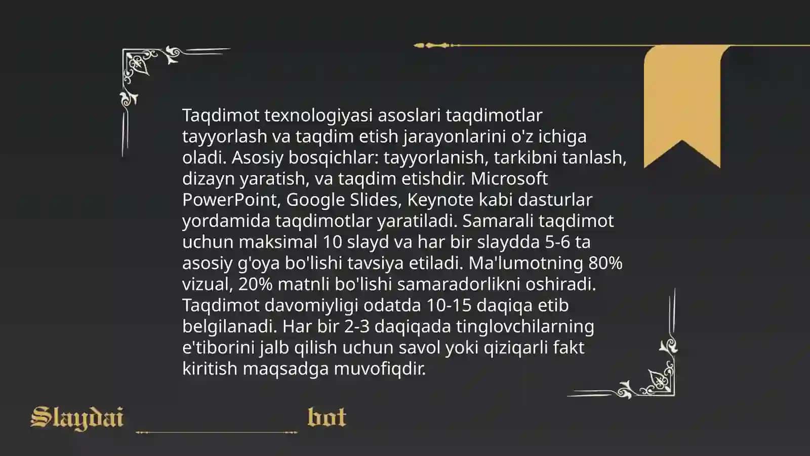 Taqdimot tehnalogiyasi 3