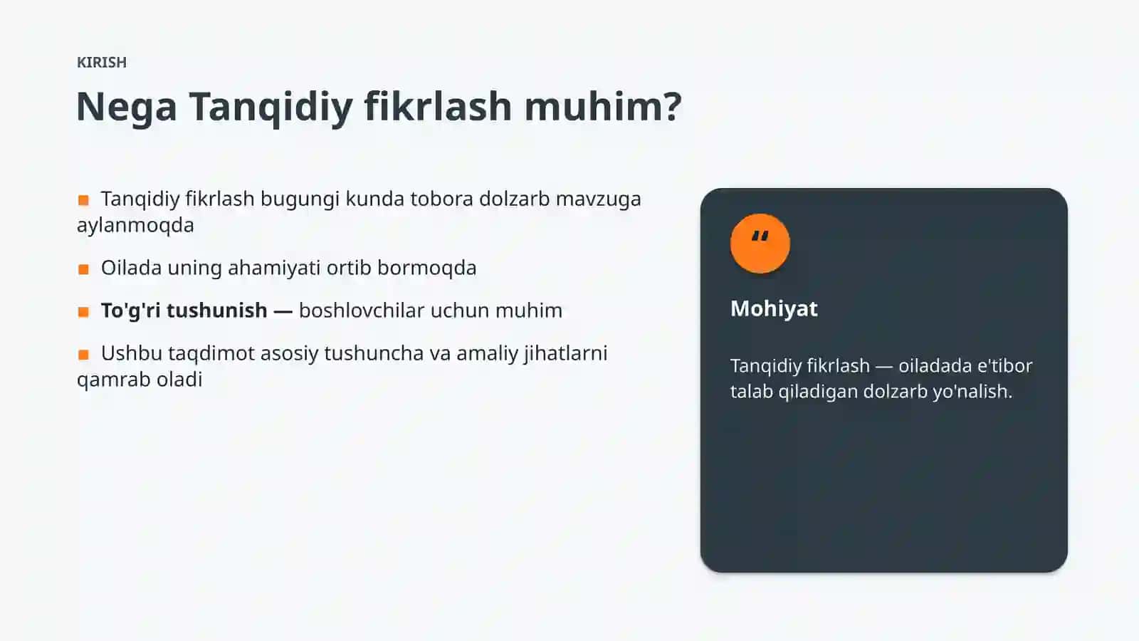 Tanqidiy fikrlash 3