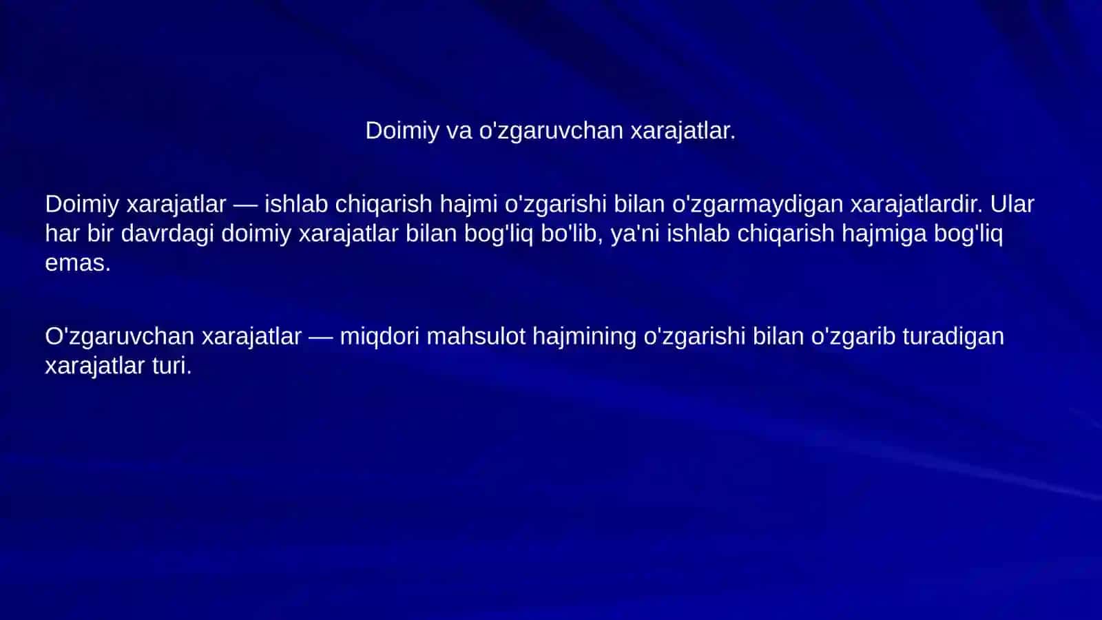 Iqtisodiyot - Tan narxi kalkulyatsiyasi 3