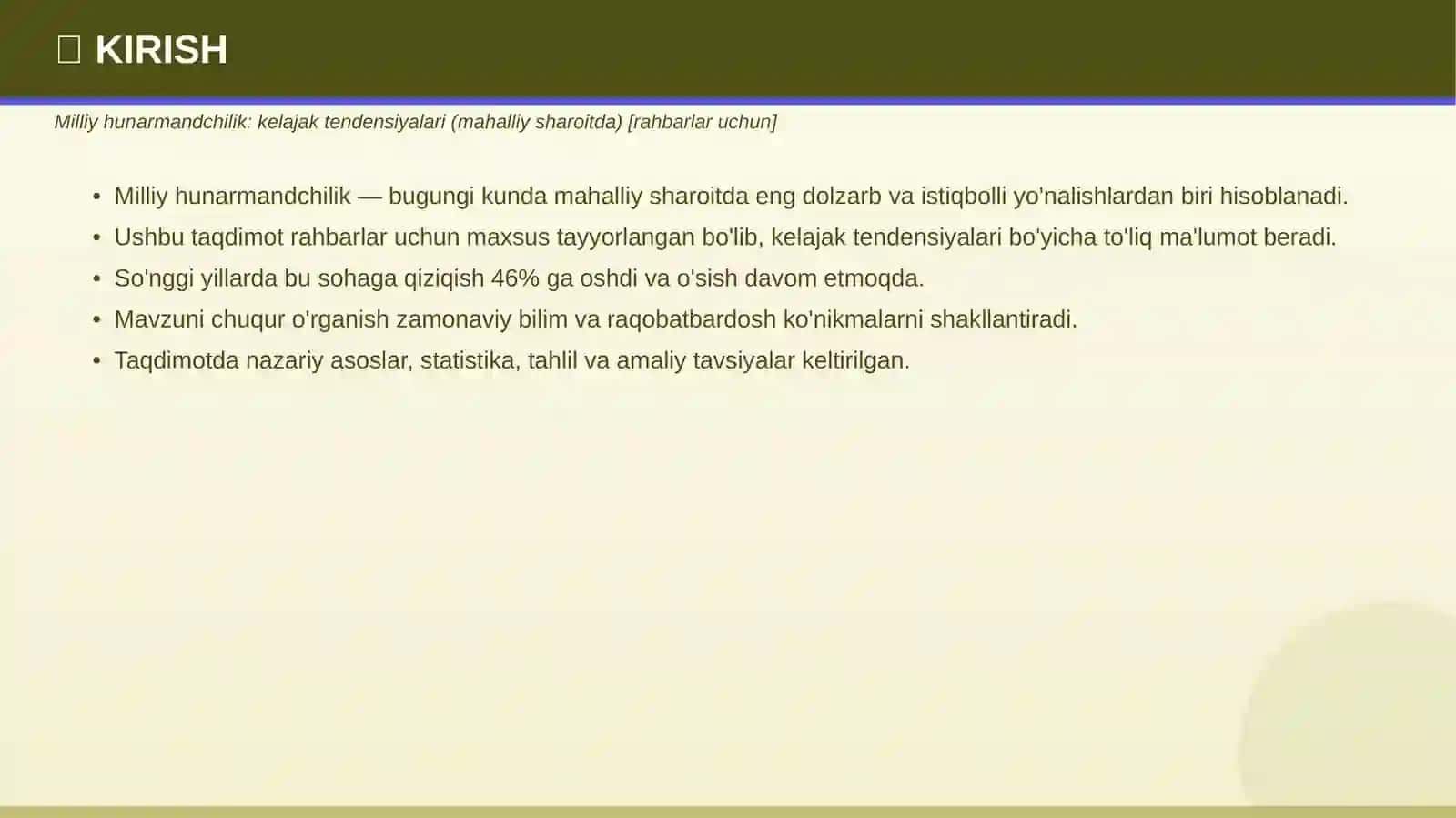 Milliy hunarmandchilik: kelajak tendensiyalari (mahalliy sharoitda) [rahbarlar uchun] 3