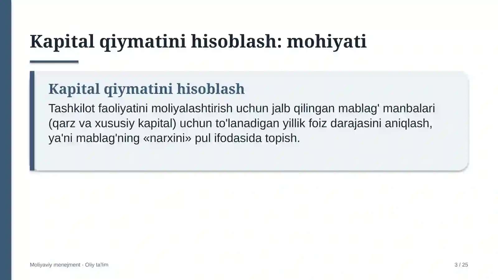 endokrinologiya dispanserlarida kapital qiymatini hisoblash 9088 3