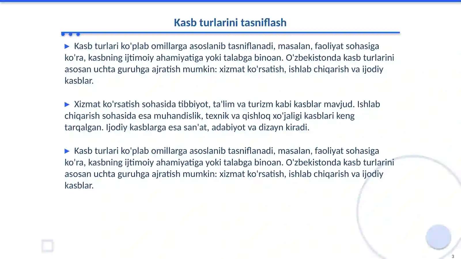 Kasb tiplari 3